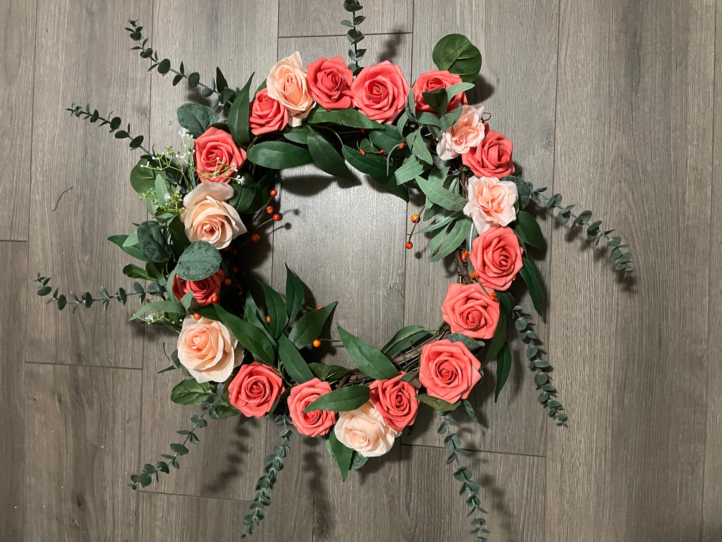 Orangy Rose Wreath