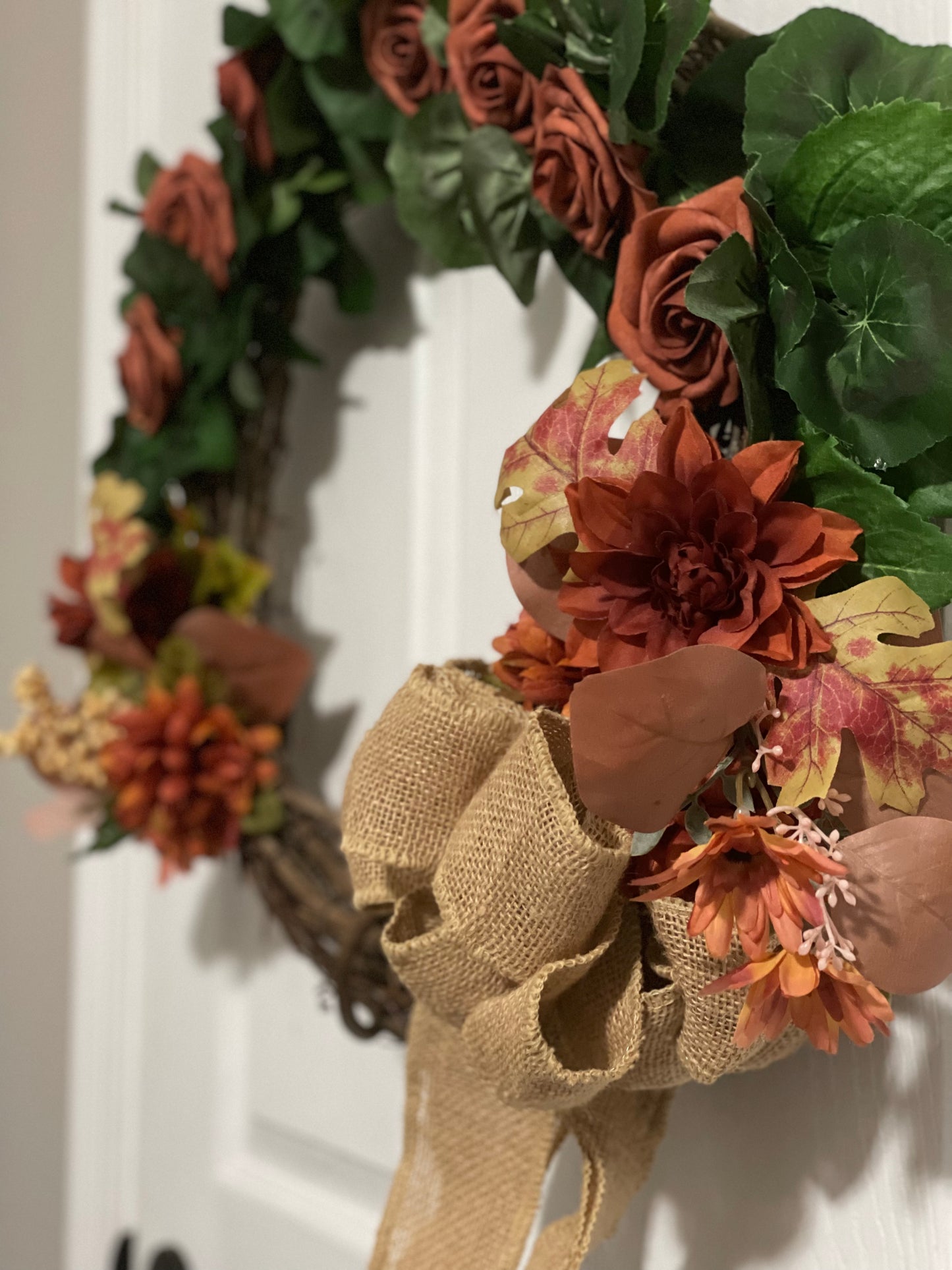 Autumn Rose Spread Wreath