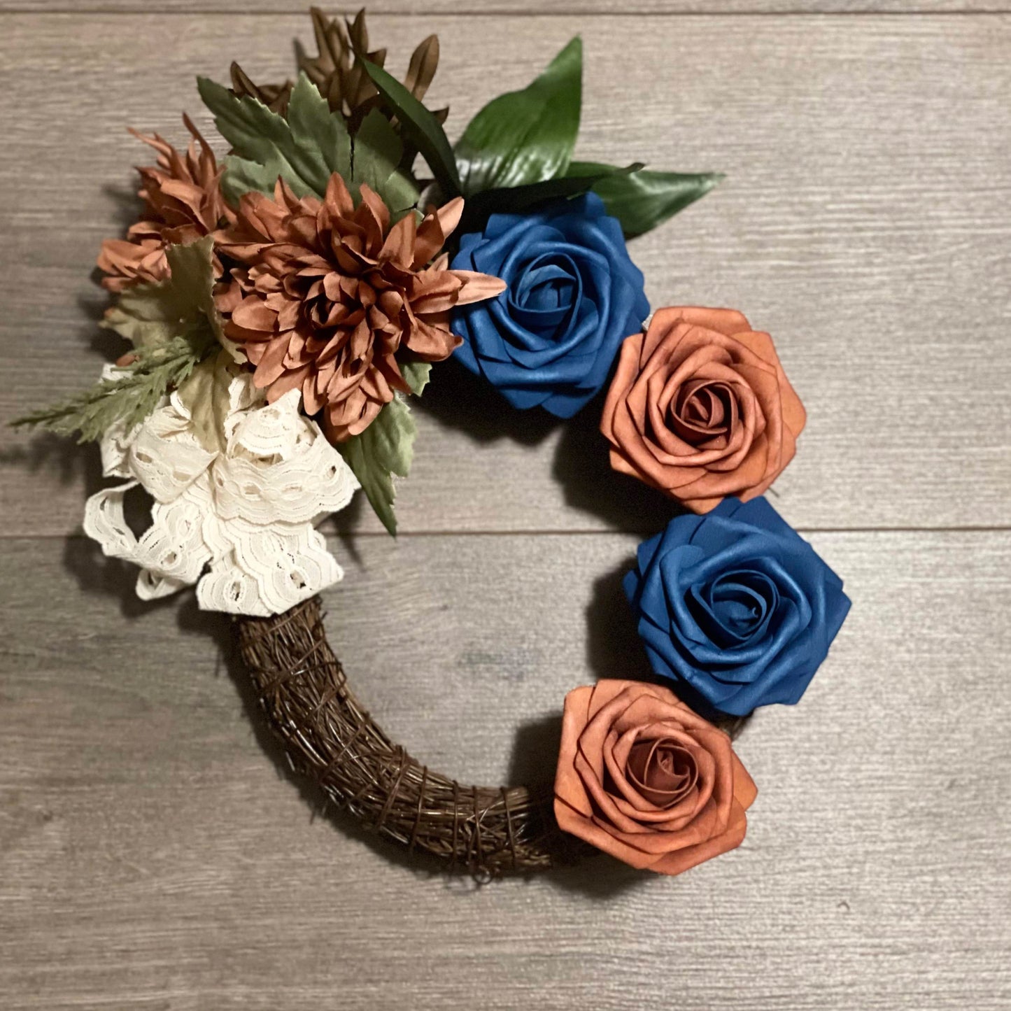 Rusty Blue Mini Wreath