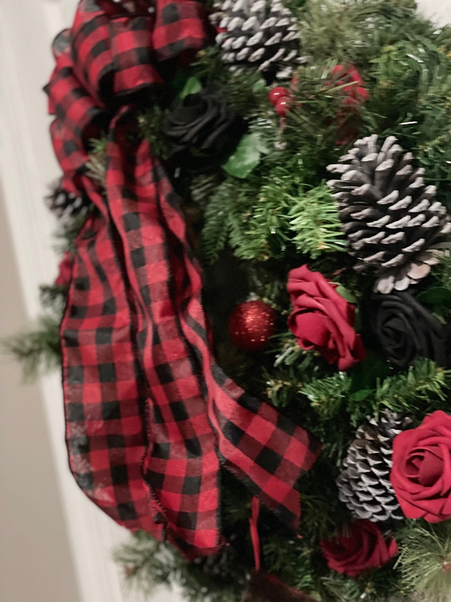 Red and Black Christmas Wreath