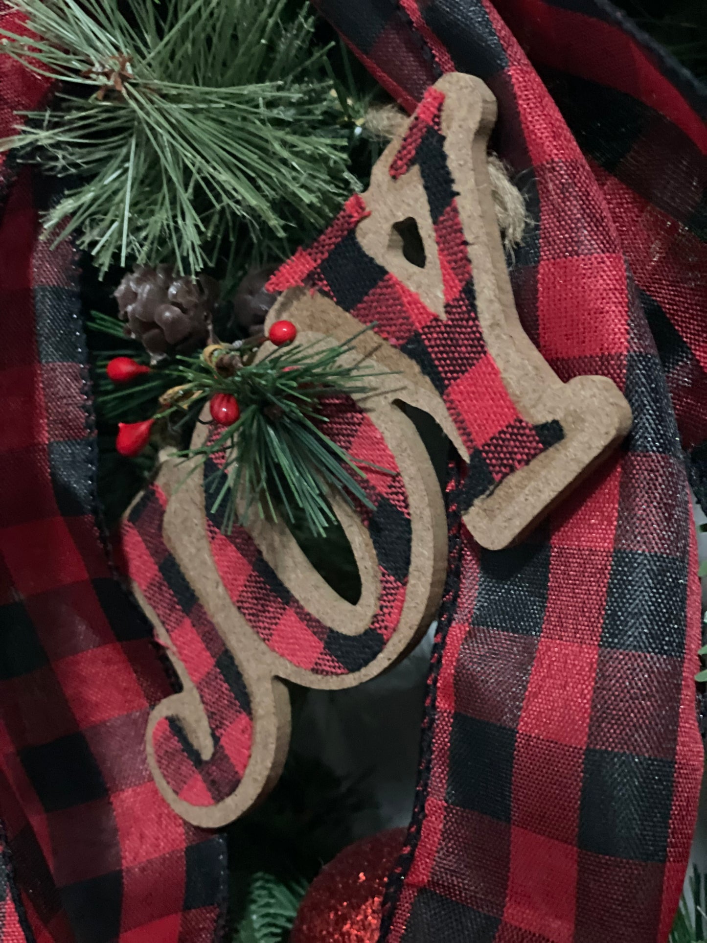 Red and Black Christmas Wreath