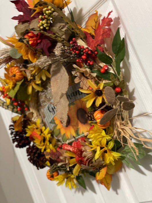 Give Thanks Spray Wreath