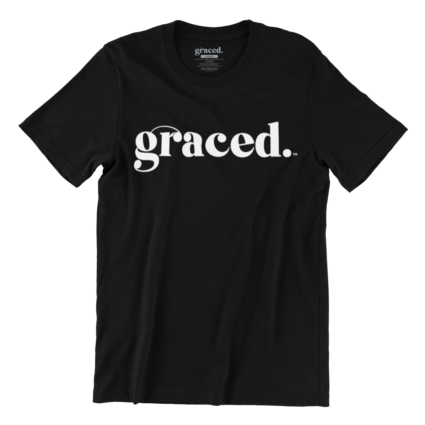 Graced Blk White Logo Tee